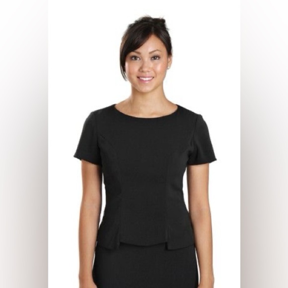 Nora Gardner Chelsea Peplum Top in Black Size 2 Office Business Suit